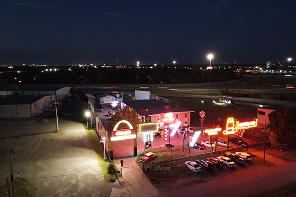 Stokely Event Center Outdoor Signage at Night