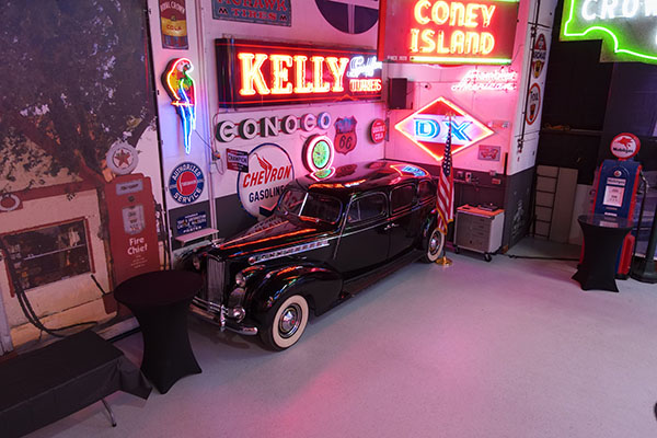 Stokely Event Center Vintage Car and Neon Signage