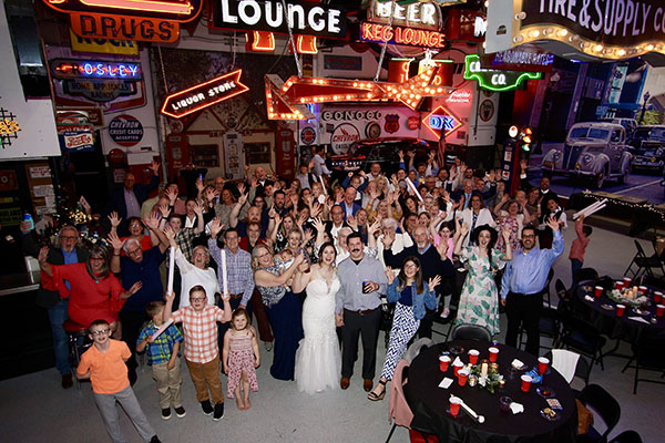 Wedding Reception Group Photo at Stokely Event Center